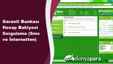 Garanti Bankası Hesap Bakiyesi Sorgulama (Sms ve İnternetten)