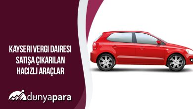 Kayseri Vergi Dairesi Satışa Çıkarılan Hacizli Araçlar